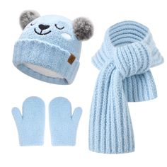 PRICES MAY VARY. Thick Fabric & Keep Warm: The kids winter hat and gloves sets are made of high-quality durable nylon fabric. Lined with thick and soft fleece, it provides lasting and firm warmth in cold winter, super cozy and skin-friendly, even for baby's sensitive skin. Elastic fabric, windproof comfort can give the baby a full range of protection. Can be used alone or in combination, two size fit for 0 - 8 years old boys and girls, make your little guy is imbued with the rich warm feeling al Toddler Mittens, Toddler Beanie, Kids Winter Hats, Toddler Winter, Winter Hats Beanie, Winter Beanie, Elastic Fabric, Neck Scarf, Thick Fabric