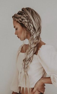 Bohemian Hairstyles Wedding, Multiple Braids Hairstyles, Fancy Braided Hairstyles, Long Braid Hairstyles, Braid Headband Hairstyle, Double Braid Hairstyles, Braid Headband, Medium Hair Braids, Boho Hairstyle