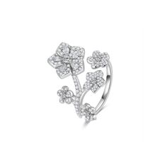 Bague exquise fleurs pleine floraison en argent sterling S925
Caractéristiques du produit :
Les fleurs de bégonia sont en pleine floraison avec élégance et les petits diamants en cristal se détachent sur des pétales purs. Le concepteur a cueilli 5 fleurs de bégonia blanches de formes différentes dans une branche florale. Les plus belles fleurs de bégonia dominent, la plus délicate a une queue de branche, le reste est taillé symétriquement sur le côté et plié en un anneau pour former un anneau de Begonia Flowers, Bloom Flowers, Plant Jewelry, One Flower, Shake Off, Flower Branch, In Full Bloom, Diamond Flower, Open Ring