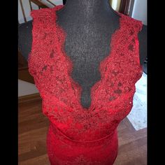 a mannequin with red lace on it