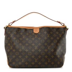 This is an authentic LOUIS VUITTON Monogram Delightful PM. This stylish shoulder bag is crafted of signature Louis Vuitton monogram coated canvas in brown with vachetta leather trim. The bag features a flat vachetta leather shoulder strap and gold plated hardware. The top is open to a brown striped fabric interiorwith a zipper pocket. Everyday Luxury Monogram Canvas Shoulder Bag With Detachable Strap, Luxury Everyday Monogram Canvas Shoulder Bag With Detachable Strap, Classic Coated Canvas Shoulder Bag For Everyday Luxury, Brown Coated Canvas Bag For Everyday Luxury, Everyday Shoulder Bag With Detachable Handle In Coated Canvas, Designer Everyday Shoulder Bag In Signature Coated Canvas, Designer Shoulder Bag In Signature Coated Canvas For Everyday, Luxury Everyday Coated Canvas Tote Shoulder Bag, Everyday Luxury Coated Canvas Shoulder Bag With Dust Bag