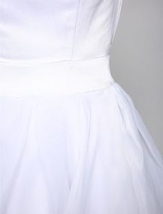 Wedding Dresses A-Line Bateau Neck Regular Straps Knee Length Satin Bridal Gowns With Bowknot Sash / Ribbon Stretch A-line Dress For Wedding, White Stretch Dress With Sweetheart Neckline, Sleeveless Stretch Wedding Gown, Stretch Sleeveless Wedding Gown, Satin Stretch Wedding Dress, Elegant White Dresses With Sashes, White A-line Bride Dress, White Satin Bridal Dress, White Summer Dresses For Debutante Ball