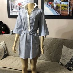 Zara Basic Shirt Size M 70% Cotton 30% Polyester Cheap Zara Shirt For Summer, Cheap Zara Summer Shirt, Basic Shirts, Zara Basic, Zara Tops, Colorful Shirts, Blue White, Button Down Shirt, Color Blue