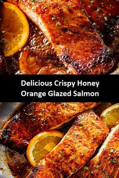 Crispy Honey Orange Glazed Salmon Maple Orange Salmon, Orange Glazed Salmon Air Fryer, Orange Maple Glazed Salmon, Orange Honey Salmon, Honey Glaze For Salmon, Orange Teriyaki Salmon, Orange Sauce For Fish, Honey Bourbon Glazed Salmon, Honey Orange Glaze