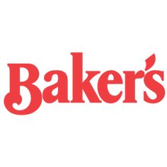 baker's logo on a white background with red letters and the word baker's