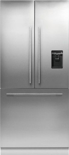 a large stainless steel refrigerator freezer with two doors and one door on each side