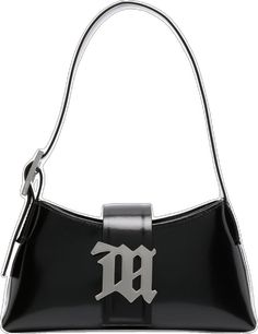 Logo Satchel Shoulder Bag, Designer Black Baguette Bag With Branded Hardware, Leather Logo Satchel Shoulder Bag, Trendy Logo Shoulder Bag For Evening, Modern Silver Shoulder Bag With Logo Hardware, Black Top Handle Shoulder Bag With Logo, Formal Logo Satchel Shoulder Bag, Leather Shoulder Bag With Logo Hardware, Business Crossbody Shoulder Bag With Logo Hardware