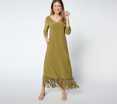 Western-inspired and ready for a night out, Renee's maxi dress is made for movement, with a playful fringed hem to make twirling mandatory. And when you've exhausted your best two-steppin' dance moves, Como Jersey makes taking a two-(or 10-)minute seated breather welcomingly comfortable. From Women with Control®. Spring Maxi Dress With Fringe, Spring Fringe Maxi Dress, Bohemian Midi Dress With Fringe For Spring, Bohemian Fringe Midi Dress For Spring, Spring Bohemian Midi Dress With Fringe, Spring Bohemian Fringe Midi Dress, Jersey Maxi Dress, Maxi Jersey Dress, 10 Minute