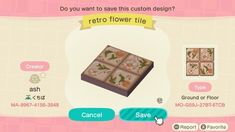 an animal crossing game with the caption do you want to save this custom design?