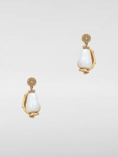 Jewel MARNI Woman color Pearl Marni Earrings, Jewel Earrings, Pearl Jewels, Jeweled Earrings, Metal Detail, Italian Fashion Designers, Italian Fashion, Woman Colour, Gold Tone Metal