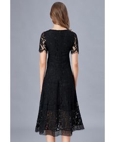 Get 10% off now! Buy l-5xl midi hollow out lace little black dress for women at cheap price online. Free stable shipping and pro custom service since 2009. Elegant Hollow Out Midi Dress For Summer, Short Sleeve Lace Midi Dress With Lace Sleeves, Night Out Lace Patchwork Midi Dress, Spring Lace Midi Dress With Hollow Out Details, Chic Lace Midi Dress With Hollow Out Design, Chic Lace Midi Dress With Hollow Out Details, Chic Hollow Out Lace Midi Dress, Elegant Hollow Out Midi-length Dress, Elegant Midi Dress With Hollow Out Details