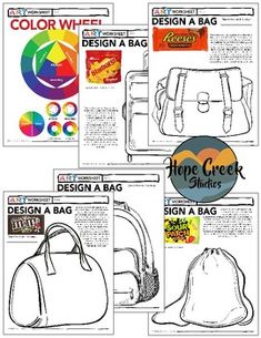 the back to school bag is shown in four different colors and sizes, including white