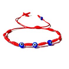 "Cross Rosary Bracelet with 10 knots and with 3 evil eye charms for a chic divine protection from negative energies and bad vibes with adjustable drawstring fit 5\" to 8\" inch wrist, Unisex, and waterproof, no need to remove even while showering, braiding quality is the best and designed to last, 120 days guarantee 𝗛𝗮𝗻𝗱𝗺𝗮𝗱𝗲 𝗴𝗶𝗳𝘁 A lovely handmade-cross-evil eye-red string-protection-gift for you and loved ones Hand-knotted with Love and care in our workshop Ready to ship today Made Healthy And Wealthy, Knotted Rosary, Cross Rosary, Divine Protection, Bad Vibes, Red String, Rosary Bracelet, For Good Luck, Evil Eye Charm