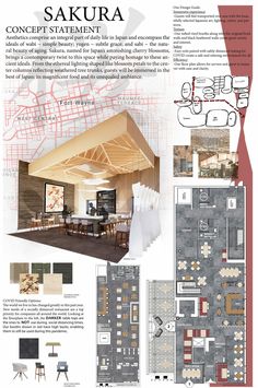 the floor plan for an apartment building with several different rooms and floors, including two dining areas