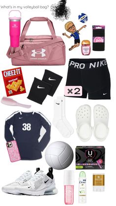 the contents of a women's athletic bag