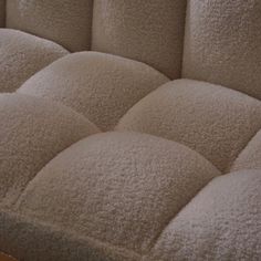 a close up view of a couch cushion