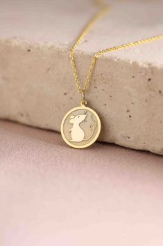 Gold Mouse Pendant - Mouse Gold Necklace ● Material of pendant: Solid Gold 14k ( REAL GOLD ) ● Metal Stamp: 14k ( REAL GOLD ) ● The pendant is available in 5 sizes: - 12,7 mm / 0.5 inches (Diameter) - 14,0 mm / 0,55 inches ( Diameter ) In the photos - 15,3 mm / 0.6 inches ( Diameter ) - 16,5 mm / 0,65 inches ( Diameter ) - 19,1 mm / 0,75 inches ( Diameter ) ( In the photos the size is 14mm / 0.55 inches Diameter ) ( Jump Ring inner diameter: 4 mm ) ● Material of chain: Solid gold 14k ( REAL GOLD Gold Animal Design Necklace For Gift, Gold Necklace With Animal Design For Gift, Animal Design Jewelry Gift, Mouse Jewelry, Mouse Necklace, Animal Necklace, Little Mouse, Pet Necklace, Necklace Women