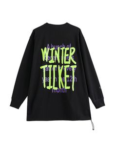 Winter Ticket Hip-Hop Snowboarding Pullover Top - Unisex - Snowears- Shirts & Tops Freestyle Skiing, Ski Gloves, Snow Sports, Ski Jacket, Oversize Hoodie, Try On, Snowboarding, Green And Purple, Brand Logo