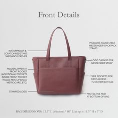 This structured tote is the ultimate do-it-all bag that you deserve. It's the perfect carryall for work, travel, and anywhere your day brings you. It features a spacious and organized interior for your essentials, a padded compartment for your laptop, side pockets for your drinks, and you can convert it into a backpack or crossbody. Crafted from premium American Saffiano leather that's waterproof and scratch-resistant, the Transform Tote will stay just as beautiful through all your travels and a Messenger Backpack, Broken Zipper, Luggage Straps, Work Bag, Backpack Straps, Work Bags, Travel Bag, Leather Tote, Bag Making