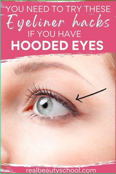 Hooded eyes or droopy eyelids? Stop the struggle! Here's everything you need to know about eyeliner for hooded eyes, from the best eyeliner formulas and best type of eyeliner for hooded eyes to the best eyeliner tips for hooded eyes and step by step techniques! by a professional hooded eye makeup artist who knows the struggle first hand Eye Shape And Eyeliner, Eye Makeup For Saggy Eyelids, Hooded Eye Simple Makeup, Eyeliner For Oily Eyelids, Eye Makeup Partially Hooded Eyes, Mascara Hooded Eyes, Makeup Hooded Eyes Droopy Eyelids, Natural Hooded Eye Makeup Simple, How To Eyeshadow Hooded Eyes