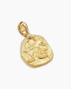 Libra Amulet in 18K Yellow Gold Greek Sun God, Gold Amulet, Libra Pendant, Balance And Harmony, Horse Jewelry, October 23, High Jewelry, David Yurman, Box Chain