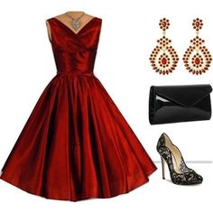 Classy Women Dresses for Christmas banquet 2013 Outfits Pinterest Women Christmas, Moda Vintage, Look Vintage, Mode Vintage, Up Girl, Polyvore Outfits, Outfits Casuales, Ruby Red, Shoes Women