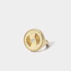 Bravery Signet Ring – Retrouvai | Modern Heirlooms Magazine Wall, Heirloom Rings, Gold Medallion, Sandal Platform, Cheetahs, Jennifer Fisher, Pumps Flat, Green Turquoise, Perfect Ring