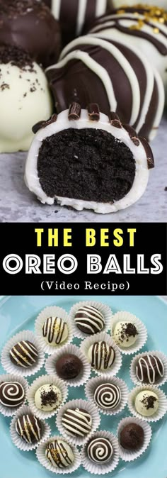 the best oreo balls recipe with chocolate and white frosting