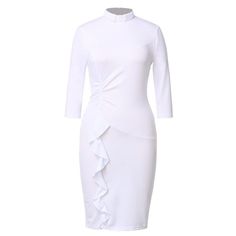 Blessume Catholic Church Women Clergy Tab Collar Dress Black Mass Pencil Dress Product Details Size: Medium Color: White Brand: Unbranded Mpn: Bl-04 Upc: Does Not Apply Ean: Does Not Apply * Department : Womens * Date First Available : January 11, 2022 * Manufacturer : Blessume * Material:95% Ployester,5% Lycra Garment Care: Hand Wash With Cold Water * Imported * Zipper Closure * Hand Wash Only * Include: 1pc Tab Collar Clergy Dress With Five Color Available To Enrich Your Choice * Feature:Slip Elegant Bodycon Dress For Brunch, White Ruffled Bodycon Dress For Evening, White Ruffled Bodycon Evening Dress, Chic Fitted White Bodycon Dress, White Bodycon Dress With Ruffles, Elegant Long Sleeve Bodycon Dress For Brunch, Elegant Fitted White Mini Dress, Elegant White Bodycon Dress With Ruffles, White Bodycon Evening Dress