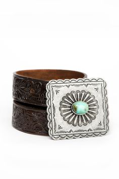 Cactus Flats Belt Vintage Turquoise Belt With Concho, Western Antique Belt Buckles In Rectangular Shape, Western Antique Rectangular Belt Buckle, Western Style Rectangular Antique Belt Buckle, Turquoise Western Belt With Concho, Western Turquoise Belt With Concho, Double D Ranch, Concho Belt, Blowout Sale