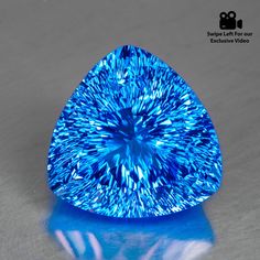 Product Details Gem Type:Swiss Blue Topaz Weight:40.13 ct Shape:Trillion Size:20.57 x 20.42 x 13.97 Clarity:VVS Color:Blue Treatment:Natural Hardness:8.0 Origin:Brazil Mystical Jewelry, Faceted Gems, Ruby Jewelry, Blue Gems, Rocks And Gems, Exclusive Jewelry, Swiss Blue Topaz