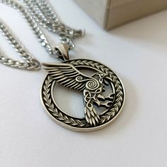 Celtic Raven, Raven Pendant, Raven Necklace, Precious Jewels, Necklace For Men, Crown Jewels, Oxidized Silver, Pendant Silver, Silver Man