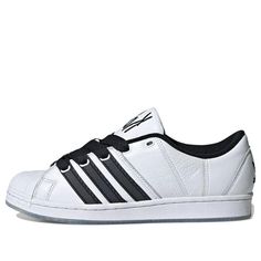 adidas x Korn Superstar Supermodified 'White Black' IG0793 White Urban Skate Shoes For Streetwear, Adidas White Custom Sneakers For Light Sports, Adidas White Skate Shoes For Sports, Adidas White Sneakers For Streetwear, White Skate Shoes With Abzorb Midsole, Urban White Skate Shoes With Abzorb Midsole, White Adidas Sneakers For Streetwear, White Skate Shoes With Abzorb Midsole For Streetwear, White Skate Shoes With Abzorb Midsole For Skateboarding