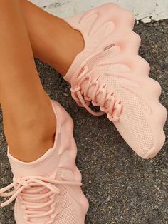 Lace-up Knit Breathable Sneakers Octopus Shoes, Basket Sport, Sock Sneakers, Shoe Tags, Knit Sneakers, Sneakers Mode, Breathable Sneakers, Mesh Material, Lace Up Heels