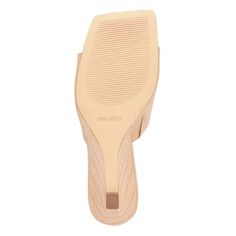 Give your classic style a timeless appeal by slipping into the Nine West® Rovah 3 sandals..Smooth faux leather upper..Man-made lining..Easy slip-on style..Open square toe silhouette..High wedge heel with croc-embossed pattern..Durable man-made outsole..Imported..Weight of footwear is based on a single item, not a pair..Measurements:Heel Height: 3.15 in. Elegant Open Toe Slip-ons For Summer, Beige Formal Slip-ons For Summer, Classic Summer Slip-ons With Cushioned Footbed, Classic Synthetic Heels For Summer, Beige Synthetic Sandals With Square Toe, Synthetic Slip-on Mules With Heel Loop, Classic Beige Mules For Summer, Classic Beige Summer Mules, Synthetic Square Toe Mules For The Beach