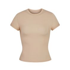 Size: Xs Color: Clay Nwt Beige Shirt, Round Neck Shirt, Womens Basic, Neck Shirt, Short Tops, Capsule Wardrobe, Workout Shirts, Light Brown, Short Sleeves Tops