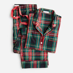 J.Crew Long-Sleeve Cotton Poplin Pajama Set In Black Stewart Tartan Item: Bm280 Color: Black / Green / Red Condition: New / Never Worn Size: S Numeric Size (Us): 4 Bust: 35 Natural Waist: 27 100% Cotton, Machine Wash Fits Slightly Big Based On Customer Reviews Matching Pj Set, J Crew Pajamas, Stewart Tartan, Menswear Inspired, Pajama Set Women, Pajama Shirt, Pajamas Women, Cotton Poplin, Cashmere Sweaters