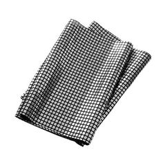 two black and white napkins sitting on top of each other