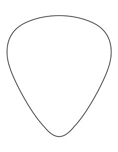 a black and white drawing of a guitar pick