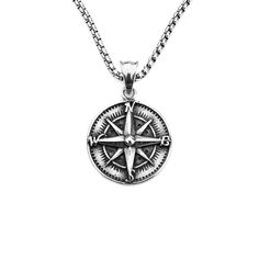 "《《 SYMBOLIC COLLECTION 》》 THE DETAILS The \"STEEL COMPASS MEDALLION\" Necklace is designed with an exquisitely detailed Silver Stainless Steel Compass Pendant, hung from a Silver Stainless Steel Box Chain available in your choice of width & length! This is a 5 Star Rated Necklace! THE SYMBOL 🧭COMPASS: Known as a symbol of \"Travel, Direction, & Adventure\" often worn or gifted to symbolize two souls traveling together on the same path in life, one being lost without the other. 🔷️💠🔷️ Vintage Stainless Steel Necklaces With Box Chain, Vintage Stainless Steel Box Chain Necklaces, Vintage Silver Jewelry For Outdoor, Vintage Stainless Steel Jewelry With Compass Design, Compass Pendant Necklace, Traveling Together, Necklace Length Chart, Compass Pendant, Stainless Steel Chain Necklace