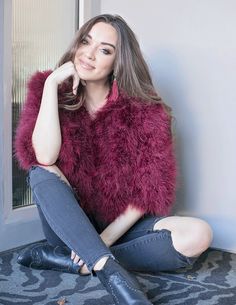 Lourdes - Crop Jacket in Merlot - Le NUAGE Luxe Chic Winter Wedding Outerwear, Glamorous Fall Wedding Outerwear, Elegant Winter Wedding Fur Coat, Marabou Feathers, Feather Jacket, Polished Style, Winter Bride, Ordinary Life, Cropped Style