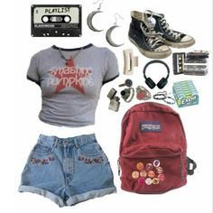 Mtv Aesthetic Outfits, Going To The Fair Outfit, Stranger Things Inspo Outfits, Dark 80s Outfits, Trailer Trash Aesthetic Outfit, Stranger Things Outfits Inspiration, Aesthetic Backpack Grunge, Jansport Backpacks Outfits, Juno Aesthetic Outfit