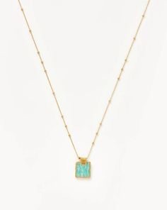 Lena Charm Necklace | 18ct Gold Plated Vermeil/Amazonite | Missoma Best Selling Design, Coin Pendant Necklace, Selling Design, Gemstone Beaded Necklace, Crystal Charm, Engraved Items, Coin Pendant, Recycled Sterling Silver, Necklace Sizes