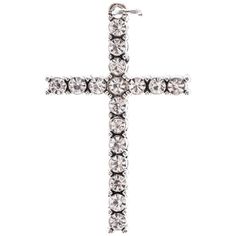 Create a stunning jewelry piece with Rhinestone Cross Pendant. This beautiful pendant is metal in construction with a beautiful cross shape and beautiful, glitzy rhinestones. String it onto a chain to create a pretty necklace for your favorite outfit! Details: Length: 1 1/2" Width: 15/16" Metal Color: Antique SIlver Card contains 1 pendant. Crystal Rhinestone Cross Pendant Jewelry, Crystal Cross Pendant With Rhinestones, Crystal Cross Pendant Jewelry With Rhinestones, Crystal Rhinestone Cross Jewelry, Crystal Cross Jewelry With Rhinestones, Diamond Cross Jewelry With Rhinestones, Cross-shaped Diamond Jewelry With Rhinestones, Silver Cross Jewelry With Rhinestones, Diamond White Crystal Cross Pendant Jewelry