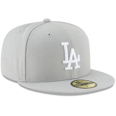 Men's Los Angeles Dodgers New Era Gray Fashion Color Basic 59FIFTY Fitted Hat Swag Hats, Streetwear Hats, Swag Pics, Dope Hats, Hat Aesthetic, Era Fashion, Gray Fashion, Diy Birthday Gifts For Friends, Shoes Outfit Fashion