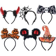 Felt And Plastic Imported Halloween Style Design: The Halloween Headband Features Various Design Stylish Elements With Pumpkin, Spider, Skeleton Various Styles For You To Choose. The Eyeball Halloween Headbands Are Equipped With Flashing Lights, Which Can Easily Match Various Halloween Clothing Styles To Make You Stand Out In The Crowd. Size Fits Most Of People: Included 6 Pack Witch Hat Headbands, The Size Of Halloween Headbands For Women Are Approx 22 X 11 Cm/ 8.7 X 4.3 Inches, Proper Size Can Plastic Costume Accessories For Halloween, Plastic Halloween Costume Accessories, Black Costume Accessories With Ears For Costume Party, Black Ears Costume Accessories For Costume Party, Black Costume Party Accessories With Ears, Halloween Light-up Black Costume Accessories, Black Light-up Costume Accessories For Halloween, Fun Plastic Costume Accessories For Costume Party, Novelty Plastic Costume Accessories For Party