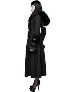 Gothic Winter Outfit, Mcbling Fashion, Cold Weather Jackets, Snow Wear, Hooded Winter Coat, Winter Outfits Cold, Men Fashion Casual Outfits, Black Faux Fur, Winter Coats Jackets