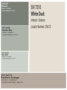 the color scheme for sw 7010 white duck interior / exterior paint and decorator number 25 - 455