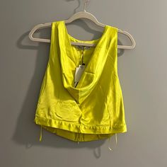 New Zara Satin Neon Green Tank, Size Xl. With Tags. Yellow V-neck Top For Party, Yellow Casual Party Blouse, Casual Yellow Party Blouse, Yellow Party Blouse For Spring, Yellow Spring Party Blouse, Yellow Summer Blouse For Night Out, Yellow Tank Top For Night Out In Summer, Yellow V-neck Top For Night Out, Fitted Neon Yellow Tops