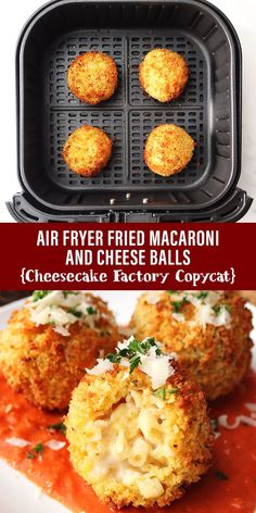 Air Fryer Fried Macaroni and Cheese Balls Max And Cheese Balls Air Fryer, Homemade Mac And Cheese Balls, Macaroni Balls Air Fryer, Macaroni Cheese Balls Recipe, Macaroni Balls Fried, Copycat Cheesecake Factory Mac N Cheese, Gouda Mac And Cheese Bites, Mac N Cheese Balls Air Fryer, Mac And Cheese Balls Cheesecake Factory